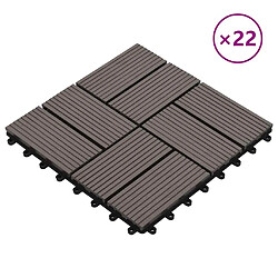 vidaXL Carreaux de terrasse 22 pcs WPC Marron foncé