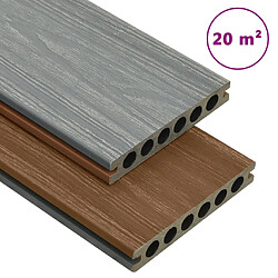 vidaXL Panneaux de terrasse WPC 20 m² Panneaux de terrasse - Composite bois plastique - 20 m² - Marron/gris - Coextrusion