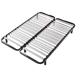 Mes Sommier cadre à lattes 5 zones - Noir