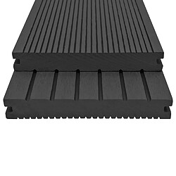 vidaXL - Panneaux de terrasse solides 4 m - Noir
