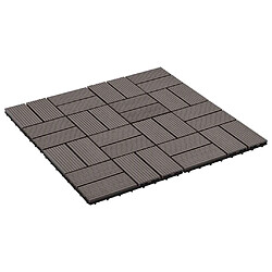 vidaXL Carreaux de terrasse WPC 30 cm Marron foncé