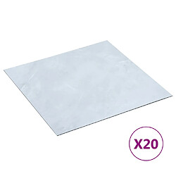 vidaXL Planches plancher autoadhésives 20 pcs blanc motif marbre