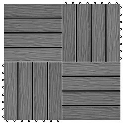 vidaXL Carreau de terrasse en relief - Gris