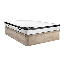 VENTE-UNIQUE Solak - Ensemble Sommier Coffre 140x190 cm Naturel