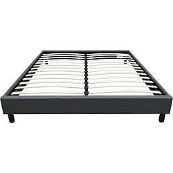 Habitat Et Jardin Sommier Andy en tissu - 160 x 200 cm - Gris anthracite Sommier robuste - Tissu de haute qualité - Structure en bois massif - Adapté matelas standard