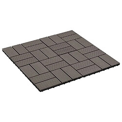 vidaXL Carreaux de terrasse 22 pcs WPC Marron foncé
