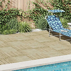 vidaXL - Dalles de terrasse bois vert Carrelage terrasse pin imprégné - Résistant intempéries - 6 pcs 50x50 cm