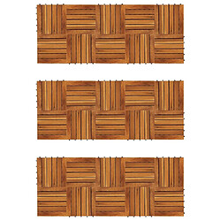 vidaXL - Tuiles de terrasse 30x30 cm - Acacia