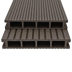 vidaXL - Panneaux de terrasse creux WPC 4 m - Marron foncé