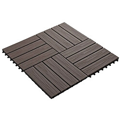 Vidaxl Carreaux de terrasse WPC 30x30 cm en relief 1m² - Marron foncé