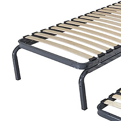 Mes Sommier gigogne métal - Gris foncé pas cher