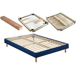 Mérinos Sommier déco 2 places - Bleu