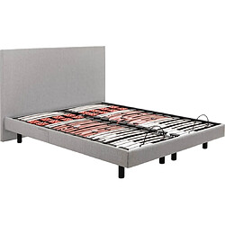 Epeda Sommier Electrique 2 x 80 x 200 Escapade Relax 1620D + Tête de lit gris clair