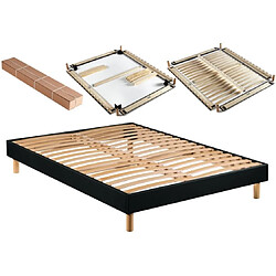Mérinos Sommier cadre à lattes 140x190 - Anthracite