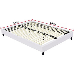 Habitat Et Jardin Sommier tapisser à lattes - 140 x 190 cm - 12 lattes - Blanc