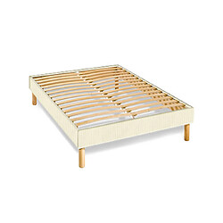 Mes Sommier cadre à lattes - Écru