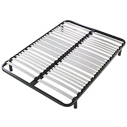 Mes Sommier cadre à lattes - Noir