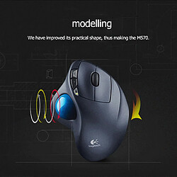 Souris Ergonomique Trackball - Noir/Bleu