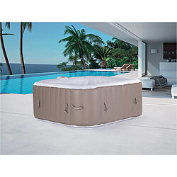 Habitat Et Jardin SPA GONFLABLE MONAC EN PVC - 6 PLACES - TAUPE/CREME
