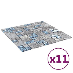 vidaXL Carreaux Mosaïque Gris et Bleu