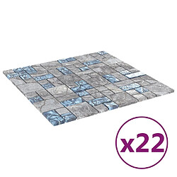 vidaXL Carreaux mosaïque - Gris et bleu