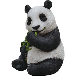 Vivid Arts Panda mangeant en résine Figurine décorative peinte à la main - Résine - 22,5 x 15,5 x 15 cm