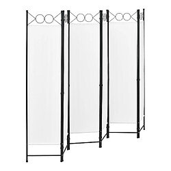 Helloshop26 Paravent Blanc 6 Panneaux