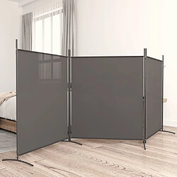 vidaXL Cloison 3 Panneaux - Tissu Anthracite