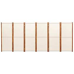 Acheter vidaXL Cloison 6 panneaux Blanc Crème