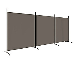 vidaXL Cloison 3 Panneaux - Tissu Anthracite