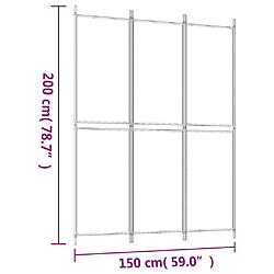vidaXL Cloison de séparation 3 panneaux - Blanc pas cher