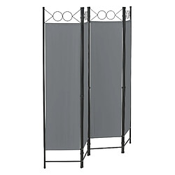Helloshop26 Paravent 4 Panneaux Gris Foncé