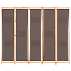Helloshop26 Paravent 5 panneaux 200 x 170 cm - Marron