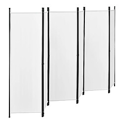 Helloshop26 Paravent 6 panneaux 171 x 300 cm - Blanc
