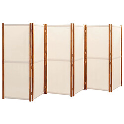 Avis vidaXL Cloison 6 panneaux Blanc Crème