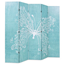 Helloshop26 Paravent Papillon Bleu