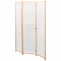 Helloshop26 Paravent 3 panneaux 120 x 170 cm - Crème