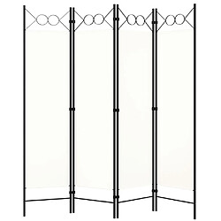 vidaXL Blanc 4 panneaux 160x180 cm
