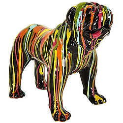 The Home Deco Factory Statuette Molosse Résine Multicolore 50 cm