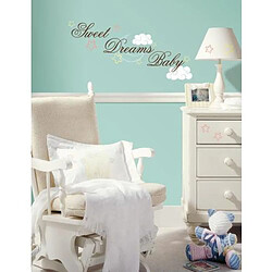 Thedecofactory SWEET DREAMS BABY - Stickers repositionnables texte, étoiles et nuages
