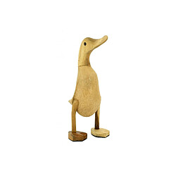 AUBRY GASPARD Canard sur Pied - Naturel Statuette déco - Fabrication artisanale - Teck - Dimensions 21 x 10 x 9 cm - Élégant