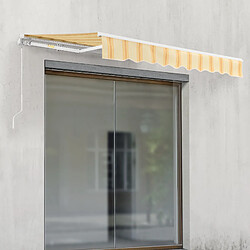 Acheter En.Casa en_casa Store Banne Bitonto avec Manivelle - Jaune/Blanc