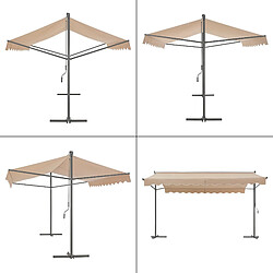 Avis Helloshop26 Store banne autoportant à double pente 400 x 300 cm - Sable