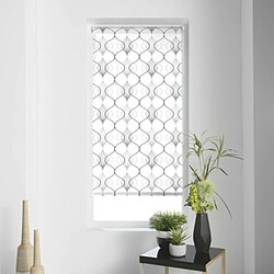 Paris Prix Store Enrouleur Tamisant Lagune 60x180 cm - Blanc/Gris Store tamisant - Polyester - Motif lanternes stylisées - Enrouleur