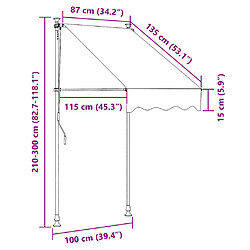 vidaXL Auvent manuel 100 cm - Anthracite pas cher