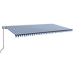 vidaXL Auvent automatique 6x3,5 m - Bleu/Blanc