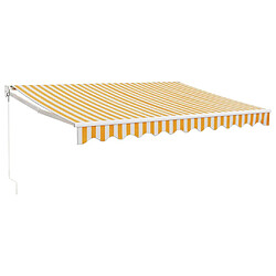 VIDAXL Auvent rétractable - Jaune et blanc