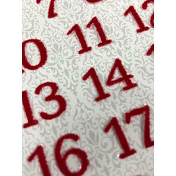 Artemio Autocollants chiffres calendrier de l'Avent - Rouge