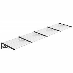 vidaXL Auvent de porte - 396x90 cm Noir/Transparent