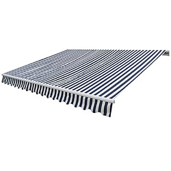 Auvent vidaXL - 400 cm Bleu/Blanc